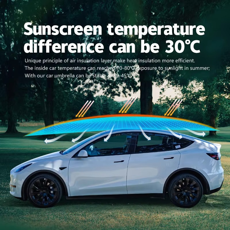 Outdoor in Stock 3.8m Portable - Automatic Car Sunshade recension och pris