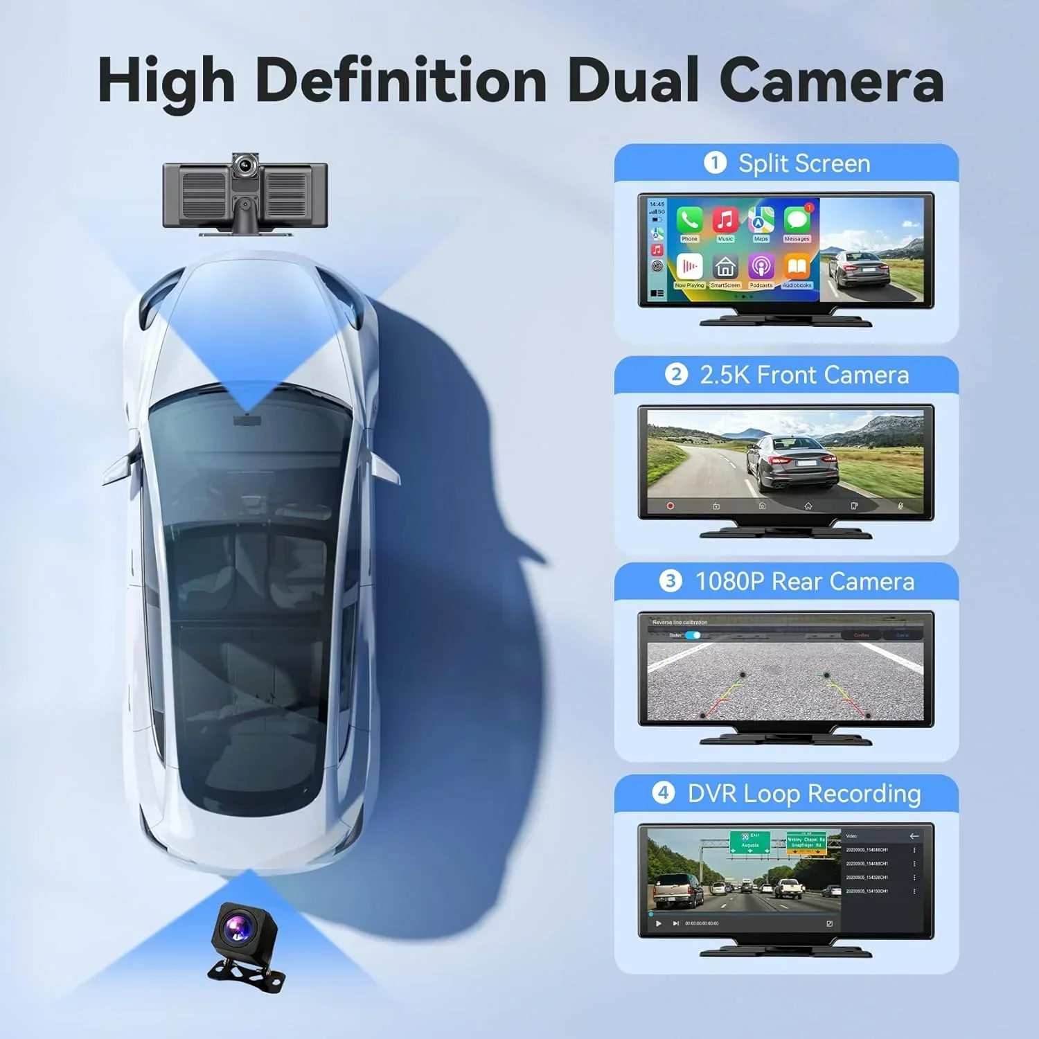 Portable 10.26'' Dash Cam Wire - Car Dash Cam recension och pris