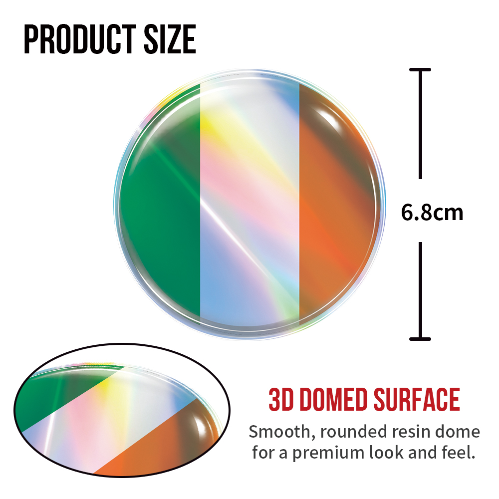 Irish Flag 3D Domed Resin Stic - Car Accessories Ireland recension och pris