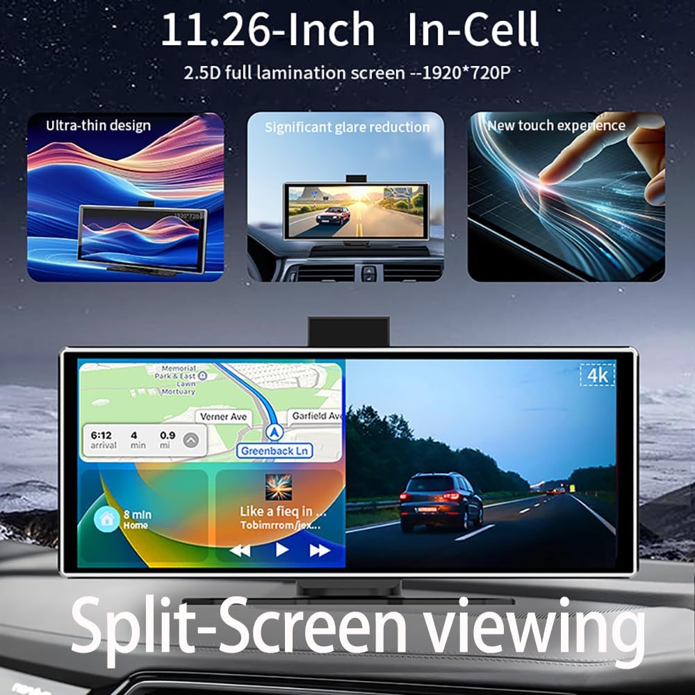 11.26 inch 4K Dash Cam Wireles - Car Dash Cam recension och pris